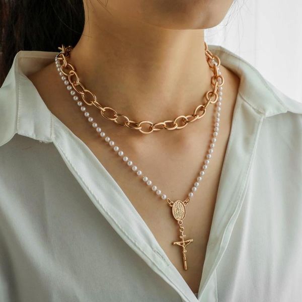 pendant necklaces fashion jewelry double layer chain faux pearls beads necklace cross, Silver
pendant necklaces fashion jewelry double layer chain faux pearls beads necklace cross, Silver