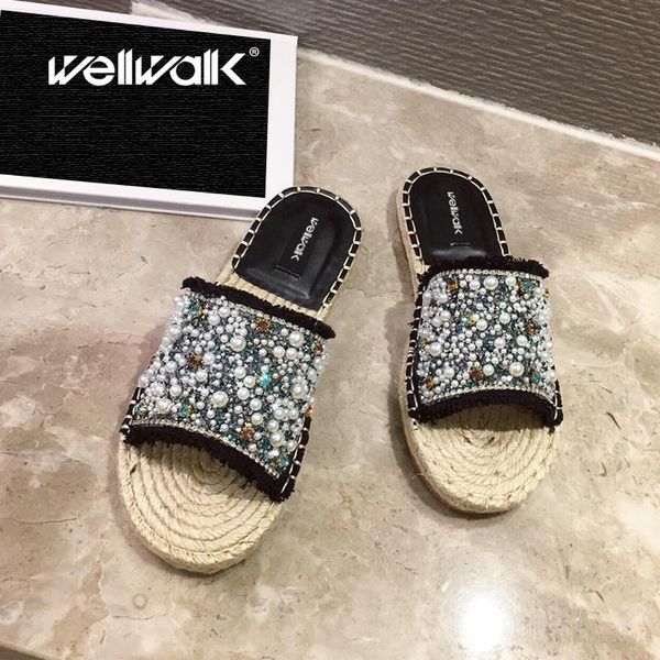 slippers pearl denim women flat shoes round toe female fashion rhinestone slide designer shoe woman flip flops, Black
slippers pearl denim women flat shoes round toe female fashion rhinestone slide designer shoe woman flip flops, Black