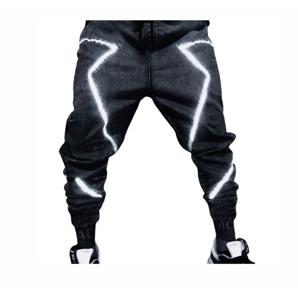 2021 spring and autumn new men's jeans personalized reflective hip hop high street pants large loose, Blue
2021 spring and autumn new men's jeans personalized reflective hip hop high street pants large loose, Blue