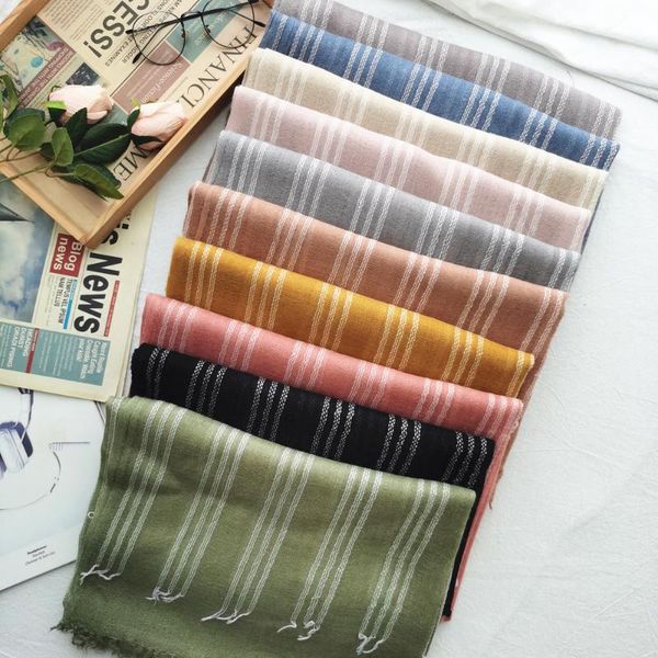 scarves women cotton linen men autumn winter accessories for striped warm long fashion brand scarf bufanda, Blue;gray
scarves women cotton linen men autumn winter accessories for striped warm long fashion brand scarf bufanda, Blue;gray