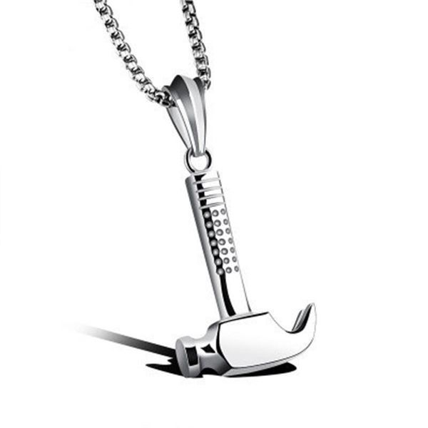 pendant necklaces 2021 fashion trend european and american jewelry personality retro hammer titanium steel men's stainless necklace, Silver
pendant necklaces 2021 fashion trend european and american jewelry personality retro hammer titanium steel men's stainless necklace, Silver
