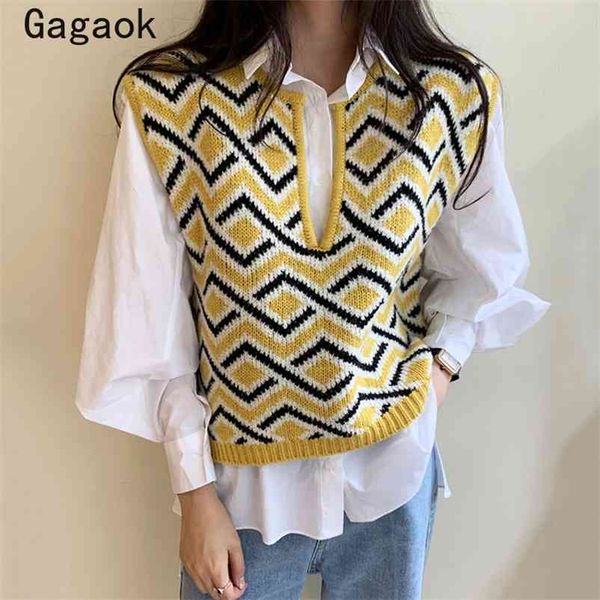 argyle sweater vest women spring autumn v-neck patchwork knit casual korean chic fashion wild outwear vests 210531, Black;white
argyle sweater vest women spring autumn v-neck patchwork knit casual korean chic fashion wild outwear vests 210531, Black;white