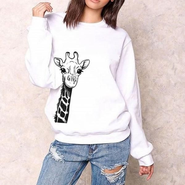 women's hoodies & sweatshirts autumn fashion giraffe printed women casual graphic pure cotton young hipster cute kawaii pullover m219, Black
women's hoodies & sweatshirts autumn fashion giraffe printed women casual graphic pure cotton young hipster cute kawaii pullover m219, Black