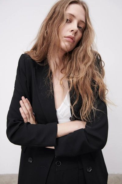women's suits & blazers 2021 winter women's jacket zaraing style temperament plaid suit fashion casual lapel cardigan, White;black
women's suits & blazers 2021 winter women's jacket zaraing style temperament plaid suit fashion casual lapel cardigan, White;black