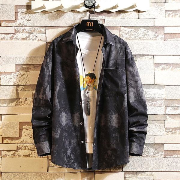 men's casual shirts 2021 men long sleeve fashion printed streetwear hip hop dress shirt mens clothing, White;black
men's casual shirts 2021 men long sleeve fashion printed streetwear hip hop dress shirt mens clothing, White;black