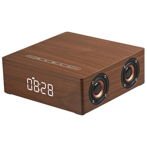 wooden bluetooth speaker with alarm clock function led time display four speakers heavy bass touch control buttons
wooden bluetooth speaker with alarm clock function led time display four speakers heavy bass touch control buttons
