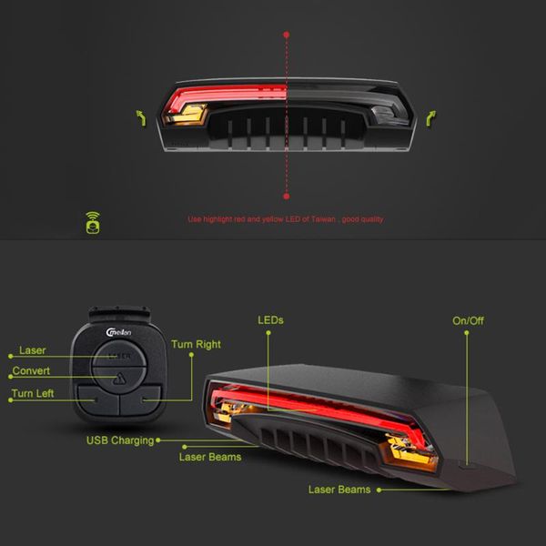 new meilan x5 wireless bike bicycle rear light laser tail lamp smart usb rechargeable cycling accessories remote turn led
new meilan x5 wireless bike bicycle rear light laser tail lamp smart usb rechargeable cycling accessories remote turn led