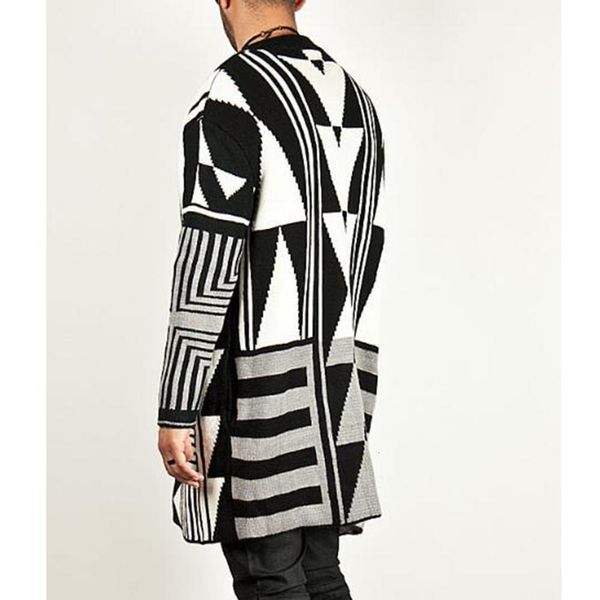 2021 autumn new winter casual long style hip hop street men's black and white gray color matching sweater cardigan cnuc, White;black
2021 autumn new winter casual long style hip hop street men's black and white gray color matching sweater cardigan cnuc, White;black
