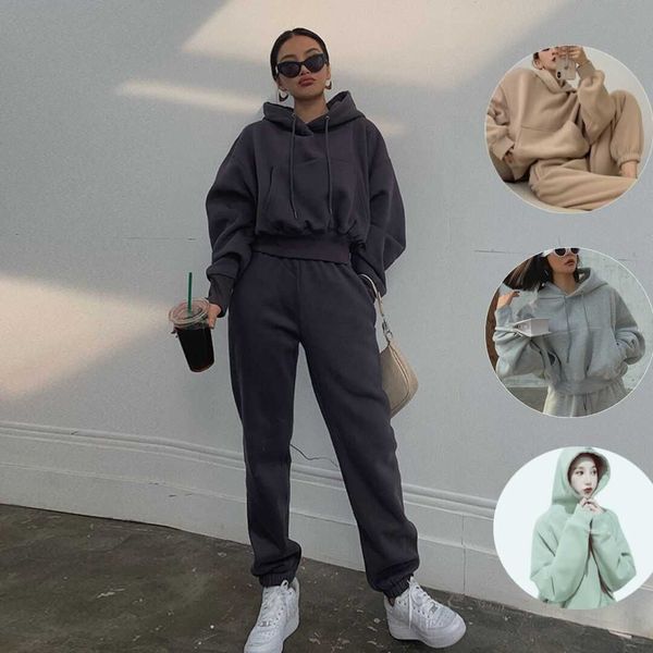 2 piece set tracksuit womens sports outfits hoodies pants suit winter spring sweatshirts pullover home sweatpants solid casual 210930, White
2 piece set tracksuit womens sports outfits hoodies pants suit winter spring sweatshirts pullover home sweatpants solid casual 210930, White