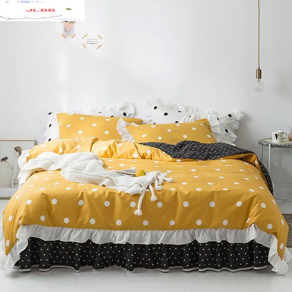 bedding sets yellow black princess set king twin luxury 4pcs ruffles quilt cover 100% cotton bedspread bed skirt pillowcase
bedding sets yellow black princess set king twin luxury 4pcs ruffles quilt cover 100% cotton bedspread bed skirt pillowcase