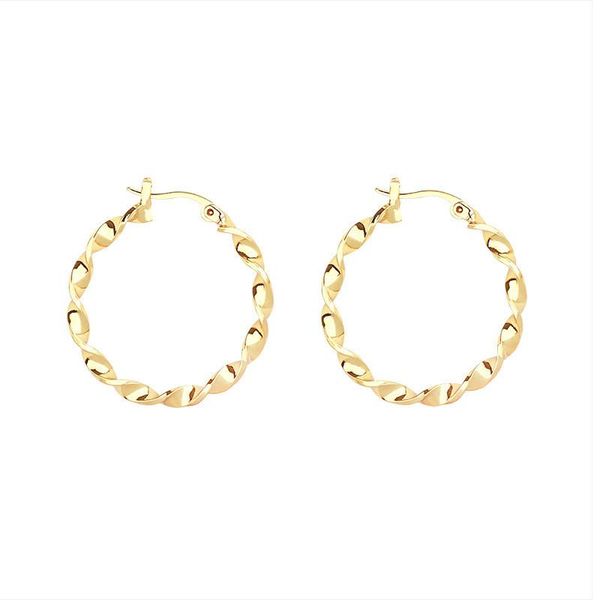 hoop & huggie french wave pattern earrings women's twist twisted line titanium steel vacuum plating wholesale, Golden;silver
hoop & huggie french wave pattern earrings women's twist twisted line titanium steel vacuum plating wholesale, Golden;silver
