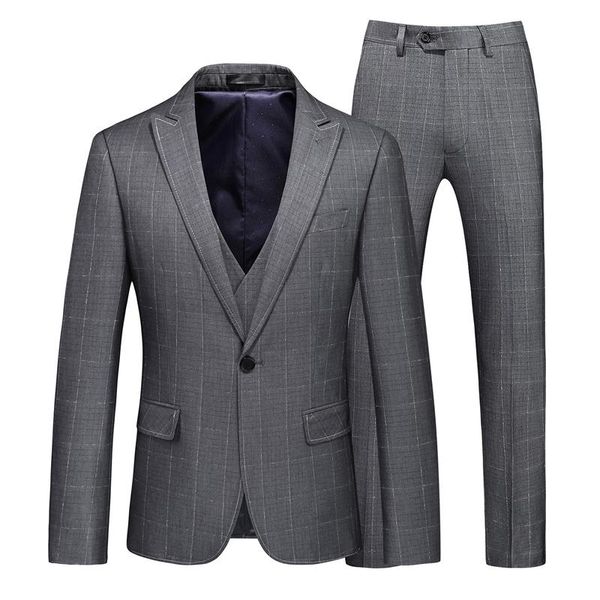 men's suits & blazers (jackets+vest+pants) 2021 male plaid business blazers/men's slim fit three-piece suit/man groom dress gray 5, White;black
men's suits & blazers (jackets+vest+pants) 2021 male plaid business blazers/men's slim fit three-piece suit/man groom dress gray 5, White;black