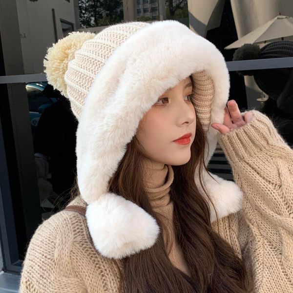 beanie/skull caps korean winter women woolen knit hat earflap beanie cap with fur pompom bonnet hats ears flaps thick wool knitted female, Blue;gray
beanie/skull caps korean winter women woolen knit hat earflap beanie cap with fur pompom bonnet hats ears flaps thick wool knitted female, Blue;gray