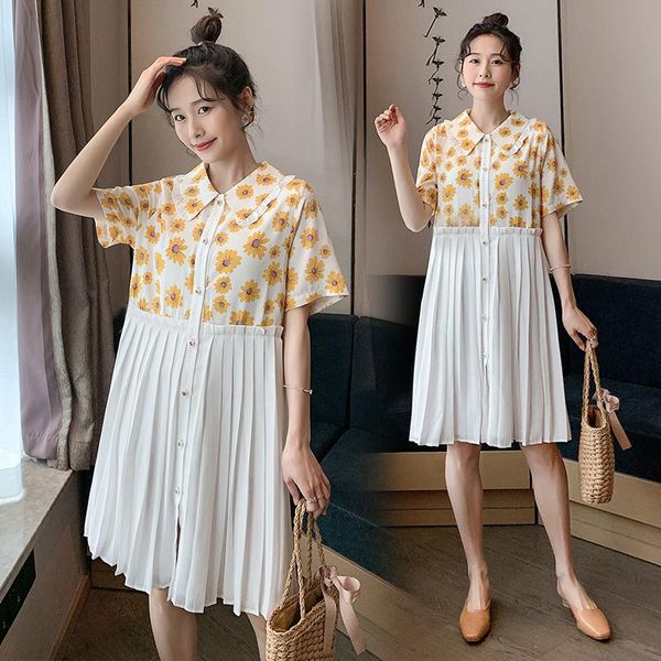 maternity dresses 60811# clothes summer chiffon short sleeves loose stylish floral dress pregnant women mom, White
maternity dresses 60811# clothes summer chiffon short sleeves loose stylish floral dress pregnant women mom, White