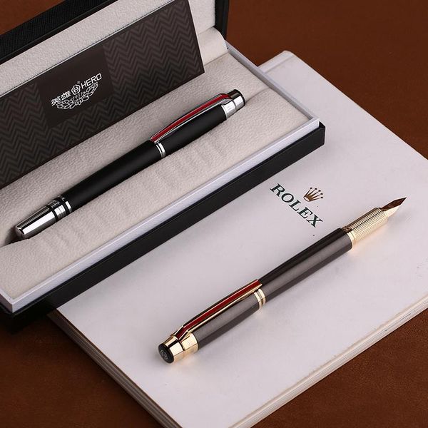 fountain pens hero 200e 14k gold collection pen matte black / gray golden silver clip fine nib gift and box for business office
fountain pens hero 200e 14k gold collection pen matte black / gray golden silver clip fine nib gift and box for business office