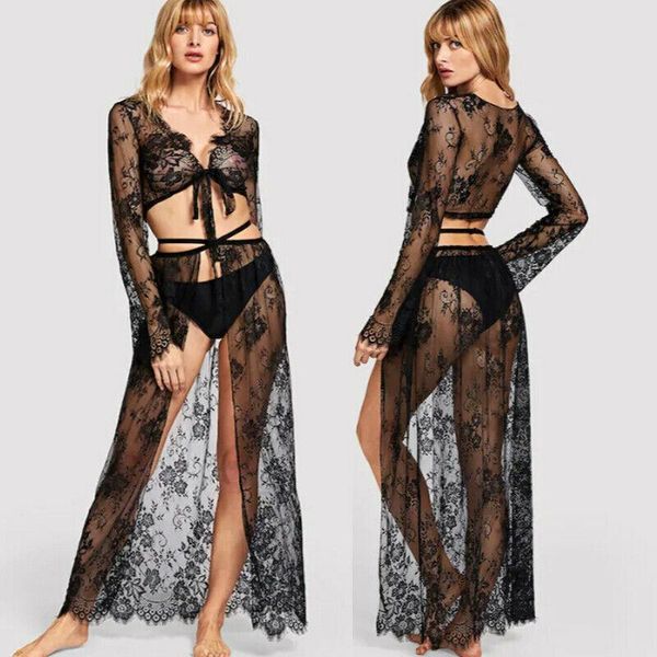 women's swimwear womens summer lace beach dress robe beachwear bikini cover up kaftan lady, White;black
women's swimwear womens summer lace beach dress robe beachwear bikini cover up kaftan lady, White;black