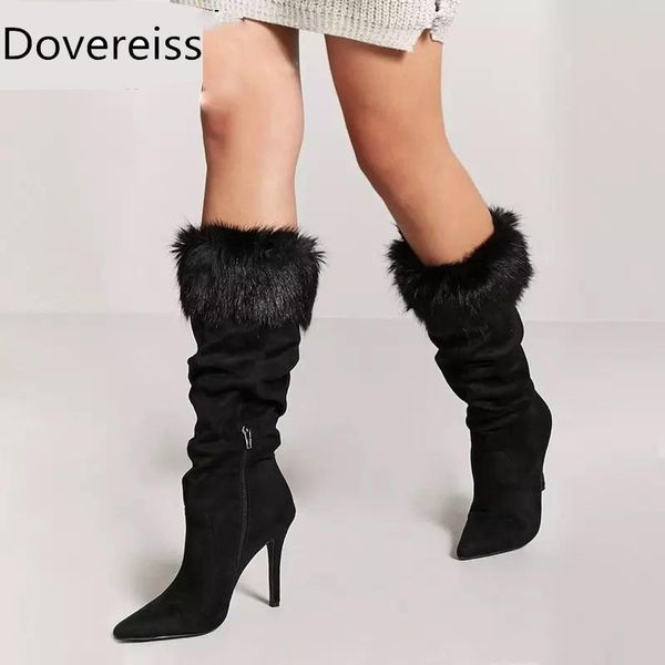 boots dovereiss fashion women's shoes winter pointed toe stilettos heels side zipper elegant knee concise mature, Black
boots dovereiss fashion women's shoes winter pointed toe stilettos heels side zipper elegant knee concise mature, Black