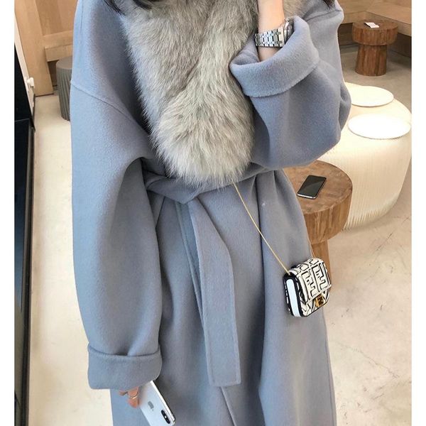 women's wool & blends spot burgundy double-sided long coat whom qiu dong zhuang han edition loose cloth, Black
women's wool & blends spot burgundy double-sided long coat whom qiu dong zhuang han edition loose cloth, Black
