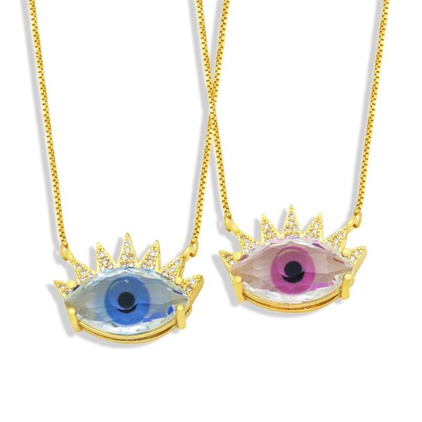 pendant necklaces copper cz blue evil eye necklace for women white stone gold chain girl jewelry gift, Silver
pendant necklaces copper cz blue evil eye necklace for women white stone gold chain girl jewelry gift, Silver