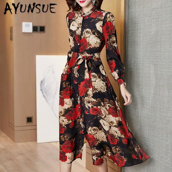 casual dresses real silk dress women print fashion midi spring autumn korean party vintage vestido mujer f1014 yy2583, Black;gray
casual dresses real silk dress women print fashion midi spring autumn korean party vintage vestido mujer f1014 yy2583, Black;gray