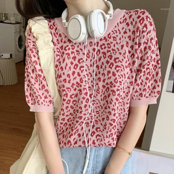 summer t shirt retro chic fashion loose wild leopard print short-sleeved pullover women short women's t-shirt, White
summer t shirt retro chic fashion loose wild leopard print short-sleeved pullover women short women's t-shirt, White