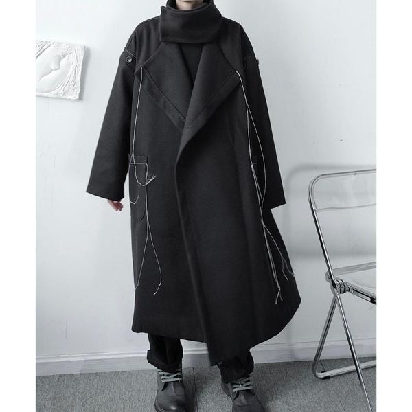 2021 men woolen coat loose oversize solid dark long trench tassel japan style dark owen gothic male jackets brand design autumn, Black
2021 men woolen coat loose oversize solid dark long trench tassel japan style dark owen gothic male jackets brand design autumn, Black