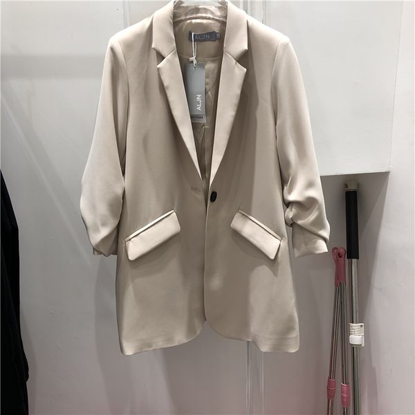 2021 new superaen women chic korean style loose long suirt blazer autumn winter single button femalej acket femme nbbw, White;black
2021 new superaen women chic korean style loose long suirt blazer autumn winter single button femalej acket femme nbbw, White;black
