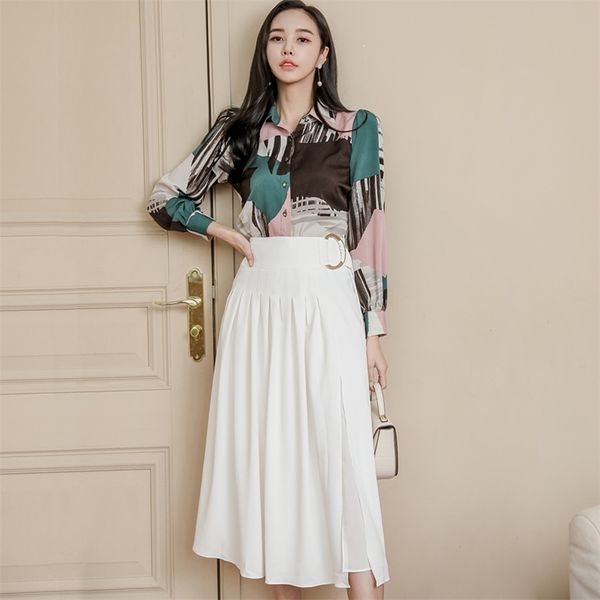 the printed shirts coat two-piece han edition cultivate one's morality waist split skirts suits female 210602, Black;gray
the printed shirts coat two-piece han edition cultivate one's morality waist split skirts suits female 210602, Black;gray