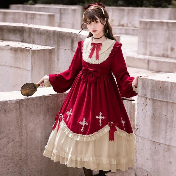 star cross original design women's lolita princess dress bows sweet gorgerous long sleeve one piece elegant girl, Black;gray
star cross original design women's lolita princess dress bows sweet gorgerous long sleeve one piece elegant girl, Black;gray