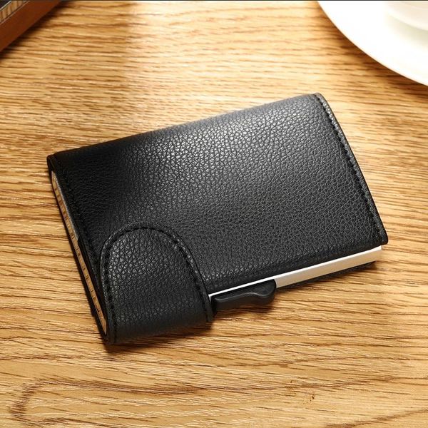card holders bisi goro 2021 genuine leather holder male automatic aluminum alloy hasp business wallet blocking purse, Brown;gray
card holders bisi goro 2021 genuine leather holder male automatic aluminum alloy hasp business wallet blocking purse, Brown;gray