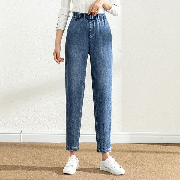 women's jeans women loose casual elastic waist ankle-length soft lady streetwear fashion female trousers denim pants, Blue
women's jeans women loose casual elastic waist ankle-length soft lady streetwear fashion female trousers denim pants, Blue