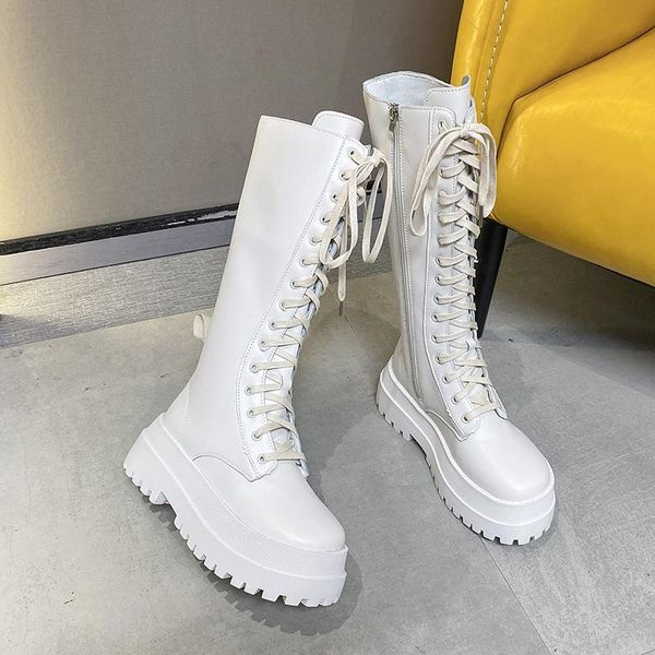 boots 2021 fashion lace-up knee-high for women autumn chunky white casual round combat platform ladies shoes, Black
boots 2021 fashion lace-up knee-high for women autumn chunky white casual round combat platform ladies shoes, Black