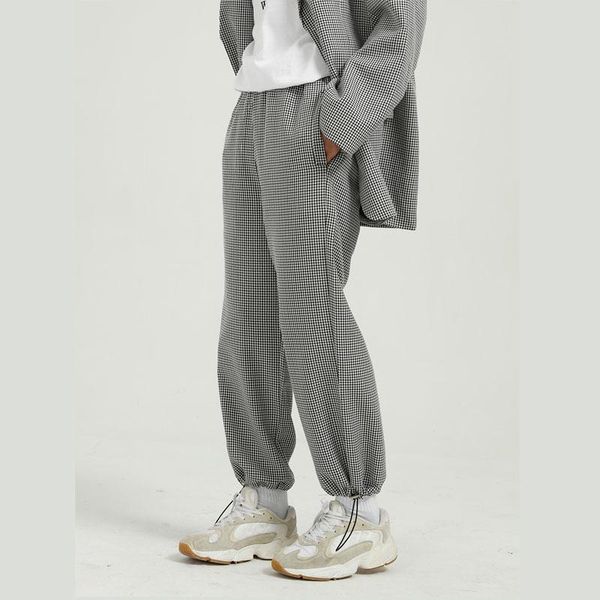 men's pants men korea streetwear fashion hip hop vintage houndstooth casual straight pant male women couple trousers jogger sweatpants, Black
men's pants men korea streetwear fashion hip hop vintage houndstooth casual straight pant male women couple trousers jogger sweatpants, Black