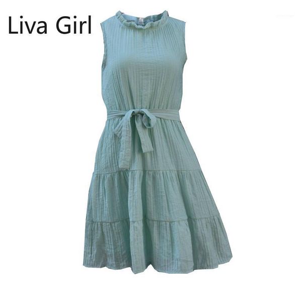 casual dresses solid color women summer dress fashion ruffles hem patchwork lace-up sleeveless simple cotton nylon slim vestido, Black;gray
casual dresses solid color women summer dress fashion ruffles hem patchwork lace-up sleeveless simple cotton nylon slim vestido, Black;gray