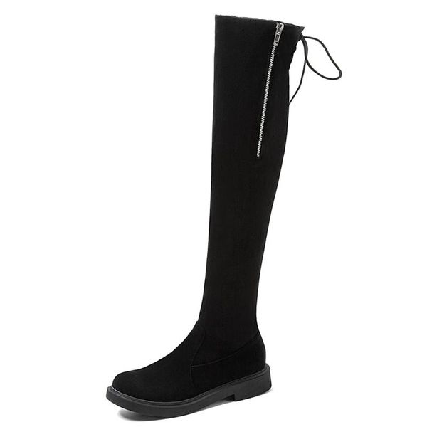 boots 2021 suede over-the-knee low-heel nubuck leather side zipper back lace flat bottom autumn winter women's shoes, Black
boots 2021 suede over-the-knee low-heel nubuck leather side zipper back lace flat bottom autumn winter women's shoes, Black