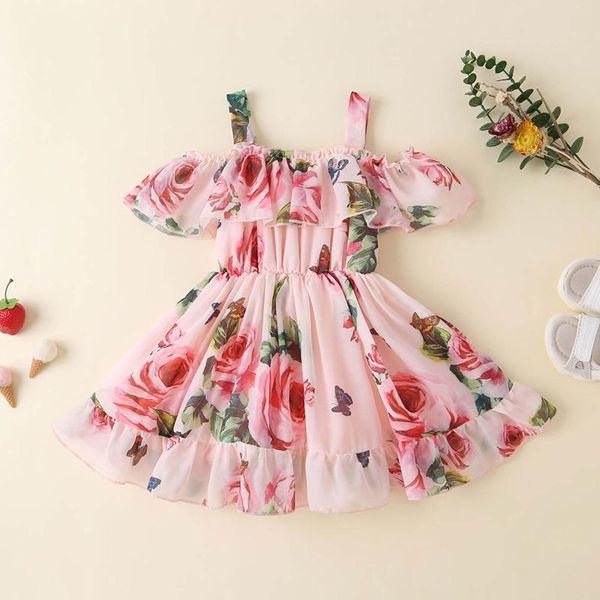 girl's dresses summer toddler kids baby girls clothes floral print casual ruffle slip dress party princess, Red;yellow
girl's dresses summer toddler kids baby girls clothes floral print casual ruffle slip dress party princess, Red;yellow