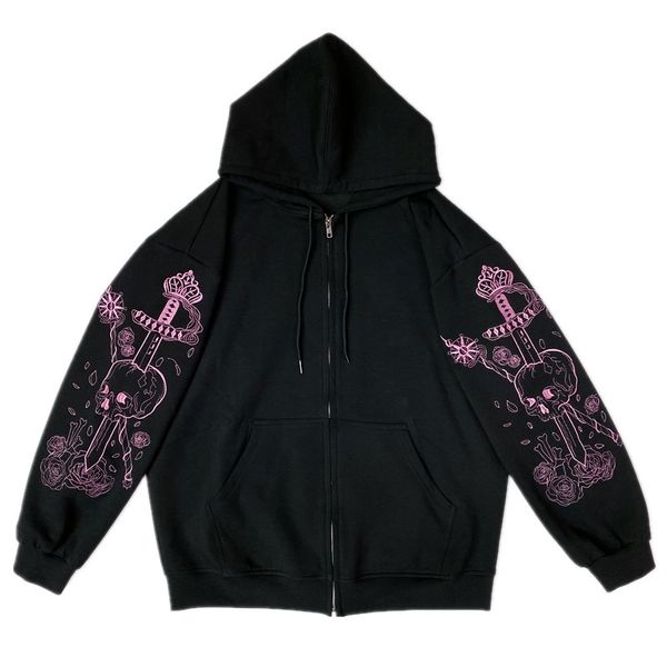 men's hoodies & sweatshirts women's embroidered jacket, loose jacket with hoodie, woman's coat, y2k, harajuku goth, , io8i, Black
men's hoodies & sweatshirts women's embroidered jacket, loose jacket with hoodie, woman's coat, y2k, harajuku goth, , io8i, Black