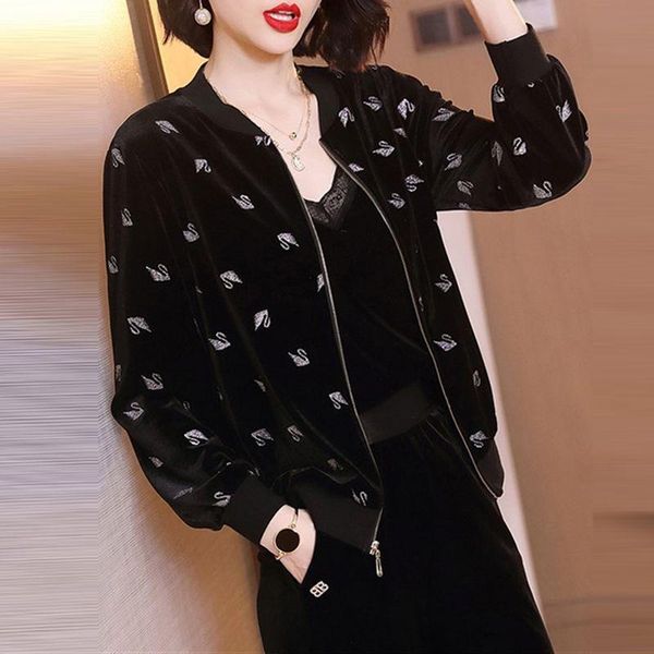 women's jackets golden velvet coats and women outerwear chaquetas mujer 2021 coat female korean clothes jacket casaco feminino, Black;brown
women's jackets golden velvet coats and women outerwear chaquetas mujer 2021 coat female korean clothes jacket casaco feminino, Black;brown