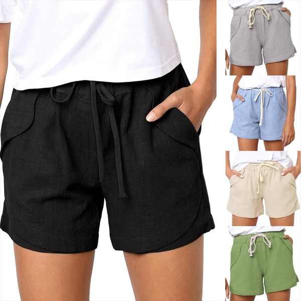 summer casual cotton linen women shorts plus size high waist fashion pants streetwear, White;black
summer casual cotton linen women shorts plus size high waist fashion pants streetwear, White;black