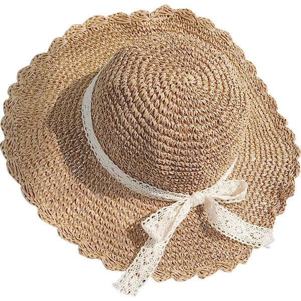 wide brim hats summer for women mom and daughter visor hat kids sun girls panama ladies french lace decoration beach, Blue;gray 
wide brim hats summer for women mom and daughter visor hat kids sun girls panama ladies french lace decoration beach, Blue;gray