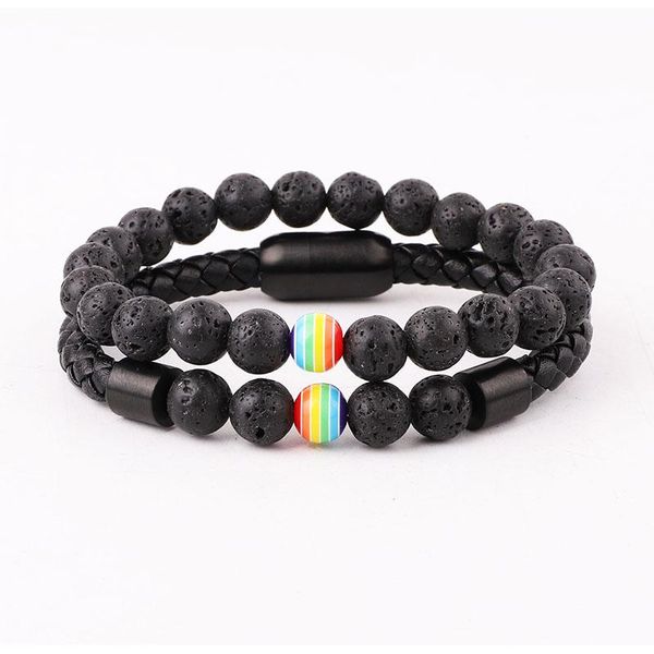 tennis 316l stainless steel clasp lava stone charm rainbow ball genuine leather bracelet men jewelry, Golden;silver
tennis 316l stainless steel clasp lava stone charm rainbow ball genuine leather bracelet men jewelry, Golden;silver