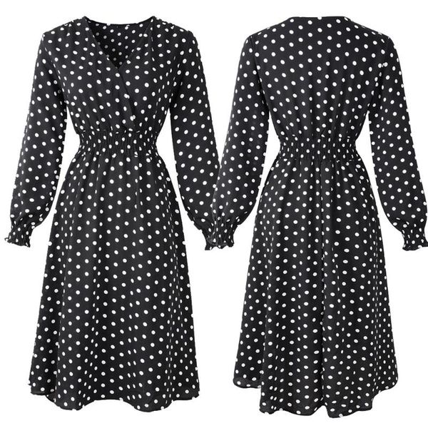 vestidos de fiesta women fashion dress women v neck polka dot print casual holiday party dress woman clothes, Black;gray
vestidos de fiesta women fashion dress women v neck polka dot print casual holiday party dress woman clothes, Black;gray