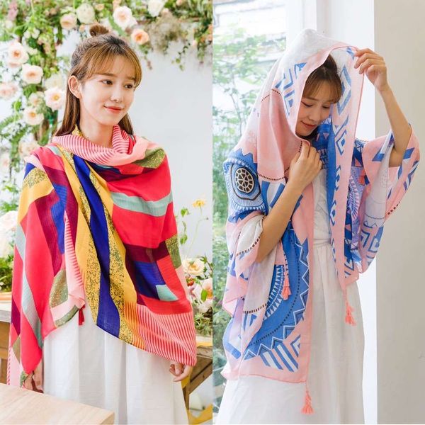 cotton hemp ethnic style autumn and winter new tassel printed women's travel sunscreen silk scarf dual purpose shawl, Blue;black
cotton hemp ethnic style autumn and winter new tassel printed women's travel sunscreen silk scarf dual purpose shawl, Blue;black