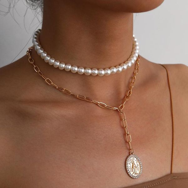 chokers 2021 elegant pearl choker necklaces for women gold coin bow knot pendant necklace long chain jewelry party gifts, Golden;silver
chokers 2021 elegant pearl choker necklaces for women gold coin bow knot pendant necklace long chain jewelry party gifts, Golden;silver