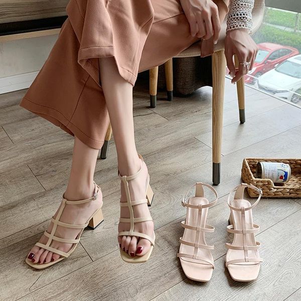 dress shoes roman square toe buckle sandals women chunky high heels gladiator sandalias retro narrow band open ladies flip flops, Black
dress shoes roman square toe buckle sandals women chunky high heels gladiator sandalias retro narrow band open ladies flip flops, Black