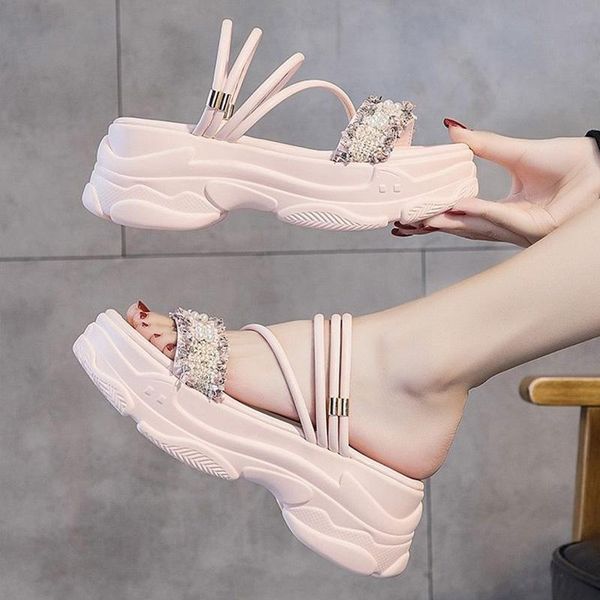 slippers summer female pearl flat thicken soft platform slides woman narrow brand non-slip sandals ladies light comfort shoes, Black
slippers summer female pearl flat thicken soft platform slides woman narrow brand non-slip sandals ladies light comfort shoes, Black