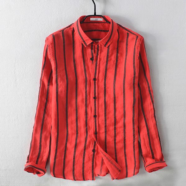 2021 new nova chegada mangas compridas listrado masculina marca casual camisas vermelhas para homens moda confortvel linho e camisa de plst, White
2021 new nova chegada mangas compridas listrado masculina marca casual camisas vermelhas para homens moda confortvel linho e camisa de plst, White