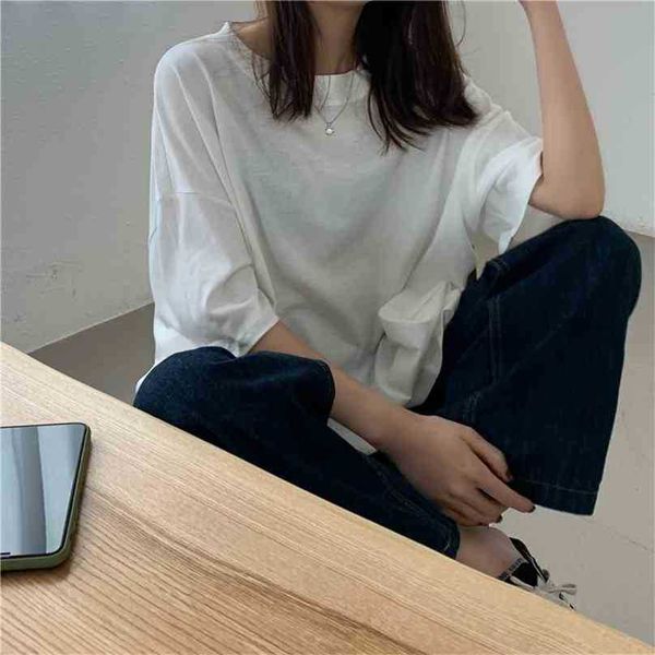 oversize short-sleeved brief basewear solid fashion chic loose summer casual tee gentle t-shirts 210525, White
oversize short-sleeved brief basewear solid fashion chic loose summer casual tee gentle t-shirts 210525, White