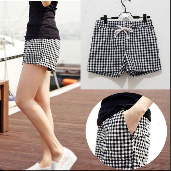 newly fashion women plaid shorts casual loose elastic waist all match summer cotton short pants drop shipping, White;black
newly fashion women plaid shorts casual loose elastic waist all match summer cotton short pants drop shipping, White;black