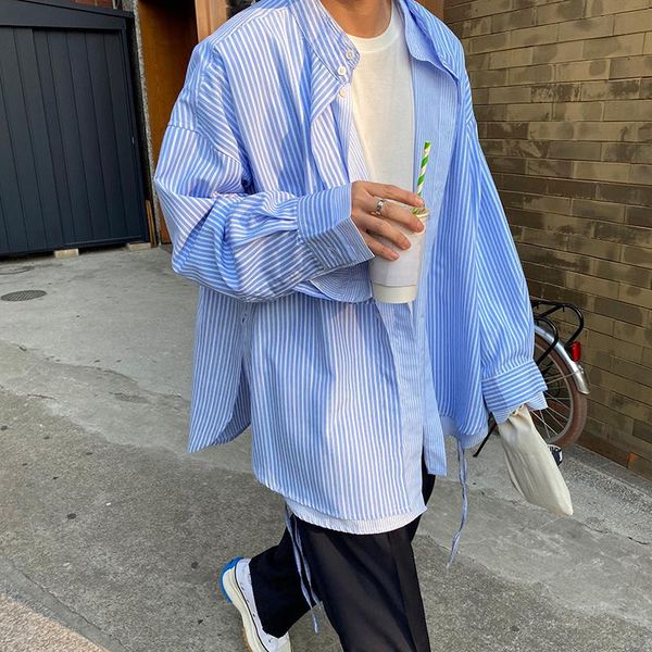 men's casual shirts korean fake two-piece fashion business society mens loose oversize striped men dress s-xl, White;black
men's casual shirts korean fake two-piece fashion business society mens loose oversize striped men dress s-xl, White;black